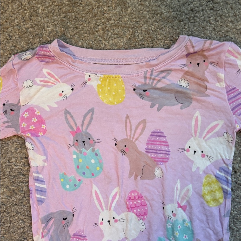 Little Sleepies Pink Bunny & Easter Egg Pajama Set 4T - Picture 2 of 4